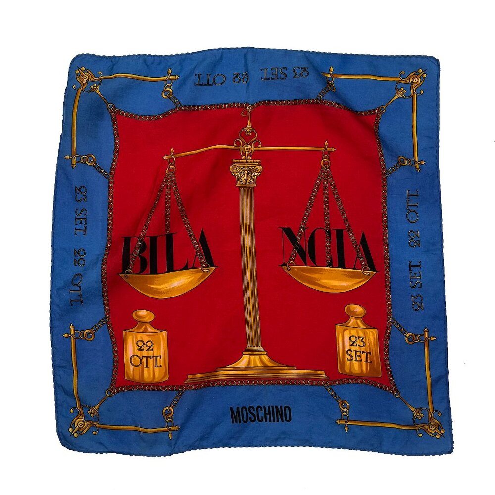 MOSCHINO Womens Silk Foulard Larioseta Como Italy Scarf Wrap